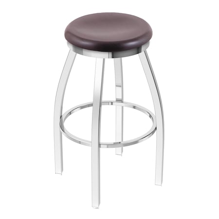 Holland Bar Stool Co 30" Swivel Bar Stool, Chrome Finish, Dark Cherry Oak Seat 80230CHDCOak